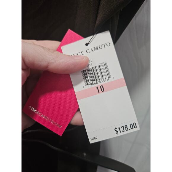 NWT Vince Camuto Brown Belted Midi Dress MSRP 128 Dolman Sleeve Size 10 - Picture 3 of 8